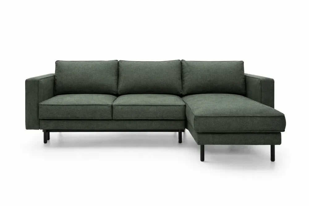 Coltar extensibil din catifea verde California L262x156cm