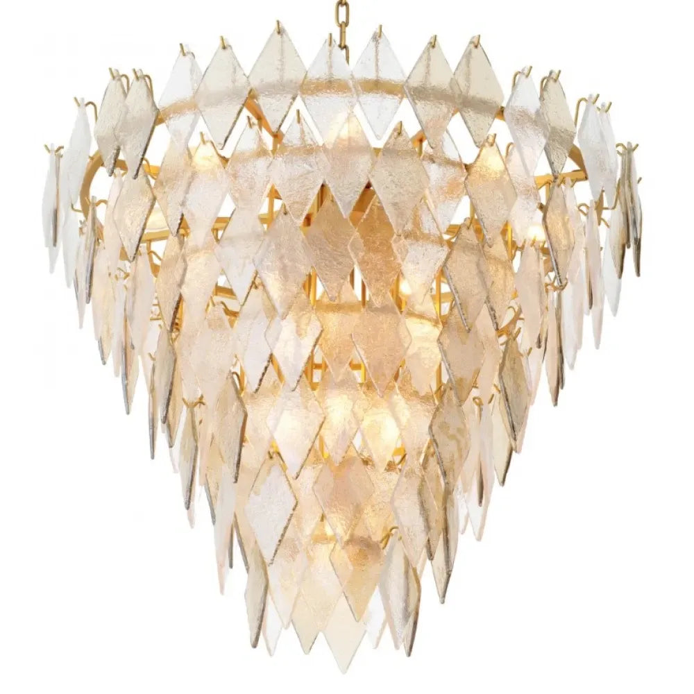 Candelabru din Metal Alama si Sticla Transparenta H73xD90cm Rhombus L Eichholtz