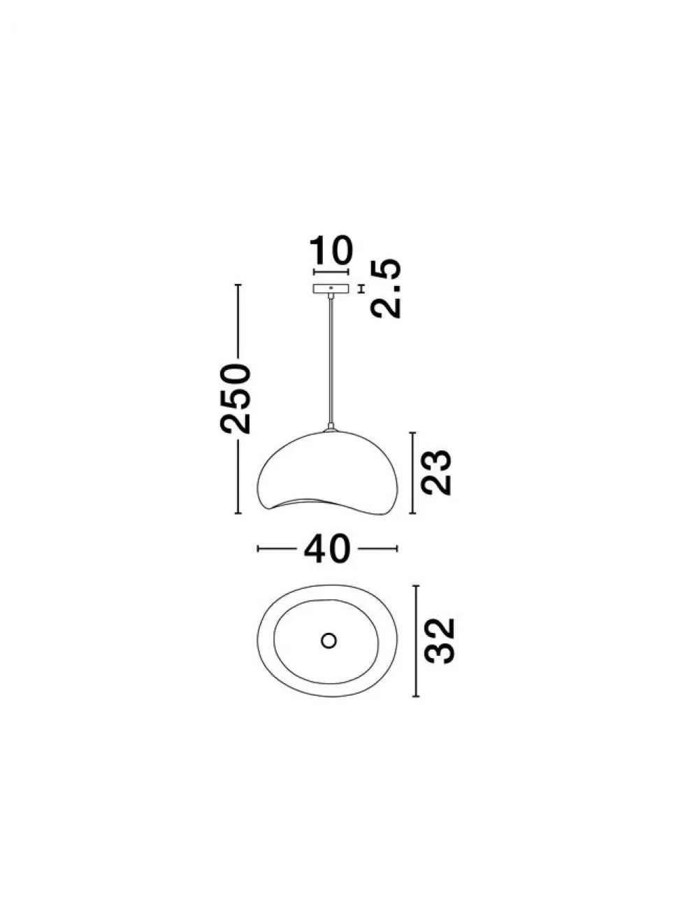 Pendul din Poliuretan si rasina Alb H250xL40cm IP20 E27 12W Lefko