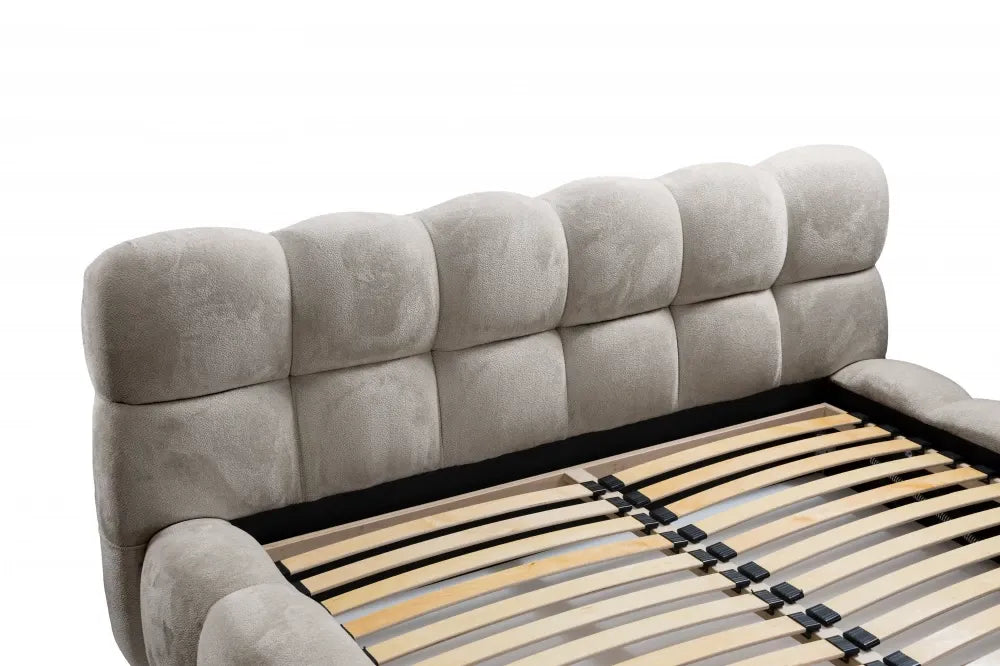 Pat 160x200cm tapitat cu Chenille Gri deschis Boston