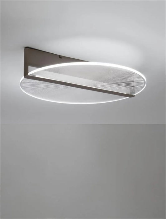 Plafoniera structura din Aluminiu Maro si abajur din Acrilic Transparent H12.3xL58.5cm IP20 37W 2028lm 3000k NOAH