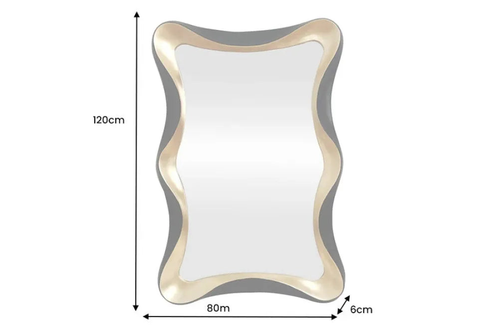 Oglinda cu rama din Poliuretan/MDF Negru/Auriu L80xH120cm ALICE