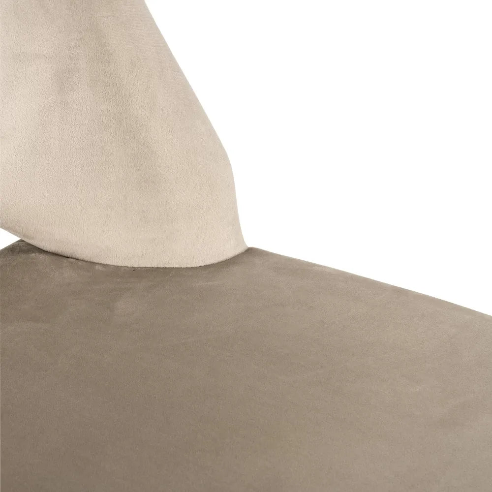 Scaun tapitat cu Catifea/Stofa Gri/Bej cu picioare din Metal Negru H85.5xL48xA62cm Tabitha Richmond Interiors