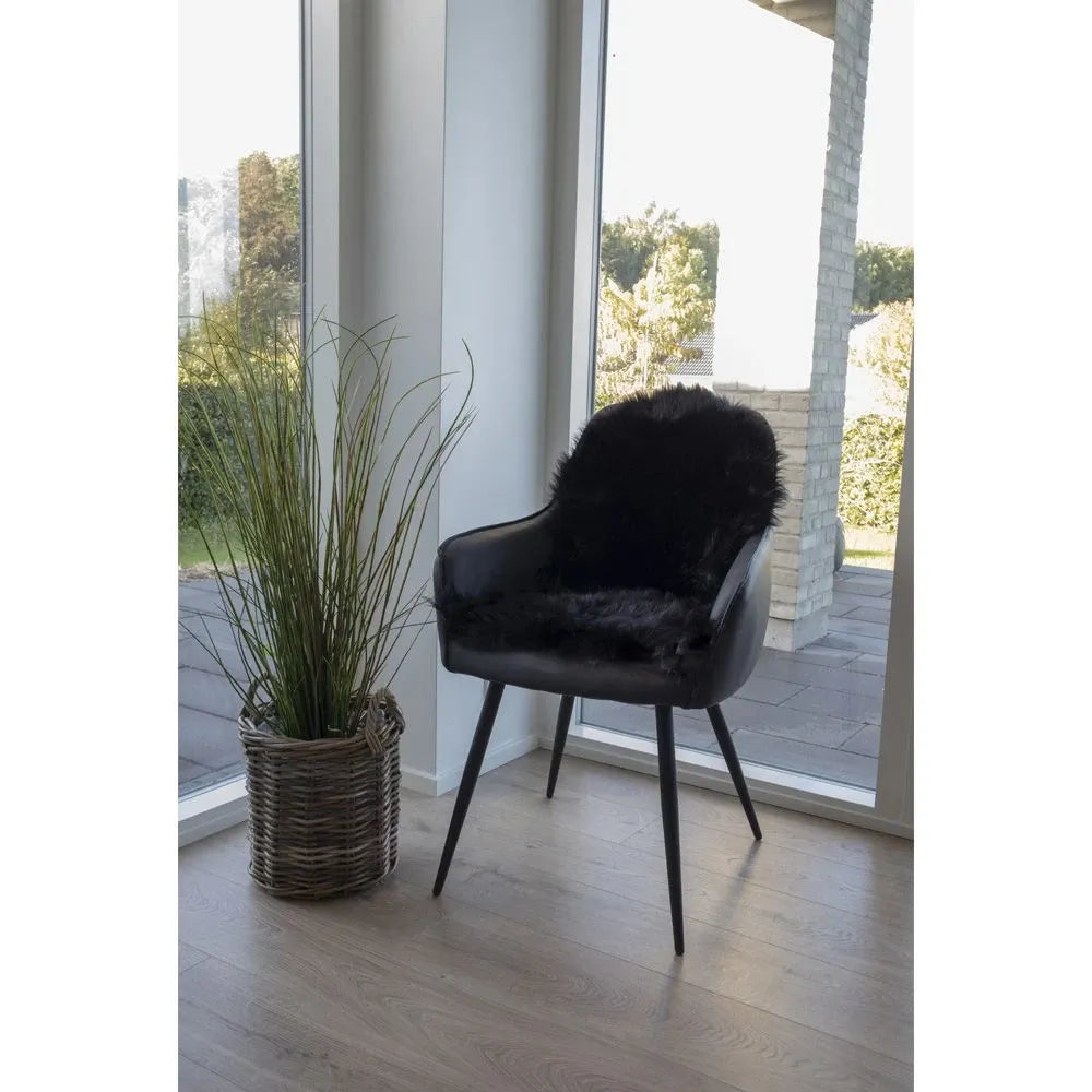 Blanita sintetica decorativa Negru 85x50cm Lambskin Artificial