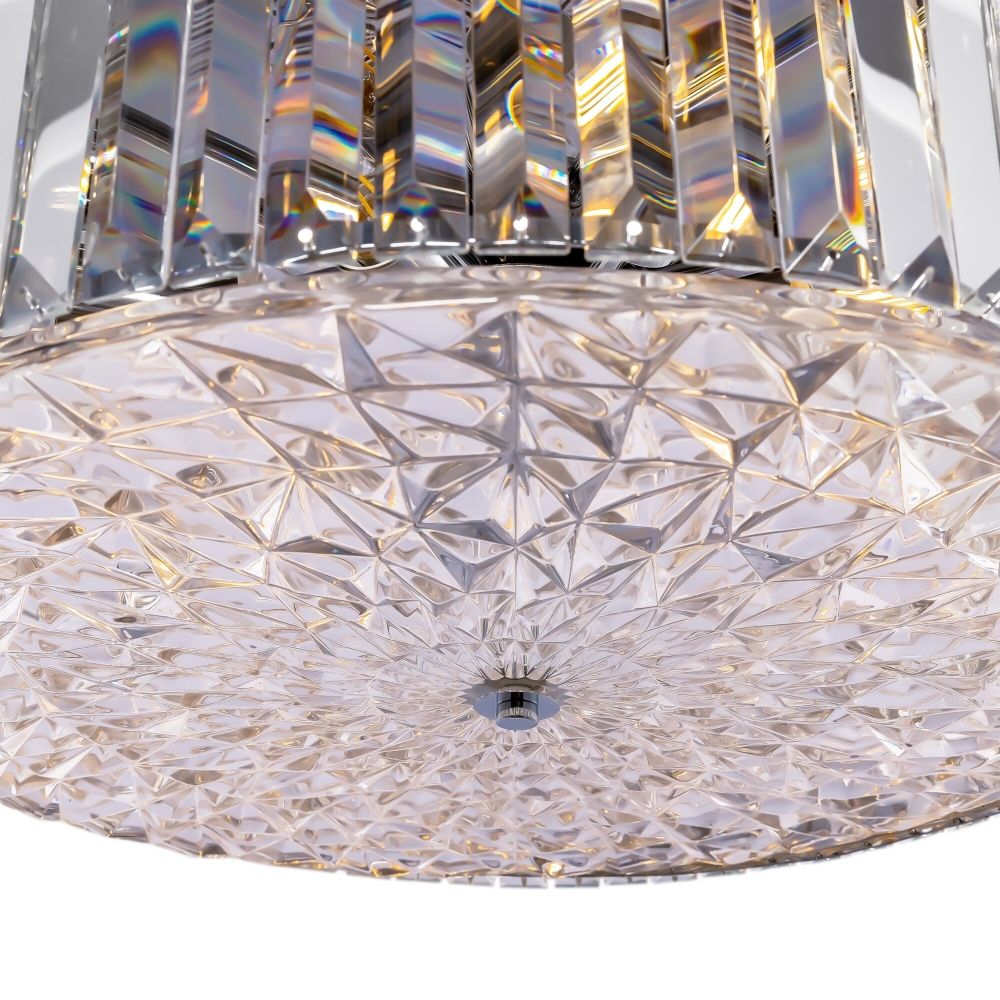 Lustra rotunda cu inaltime reglabila din Cristal Transparent cu 8 becuri D53xH90cm Recinto