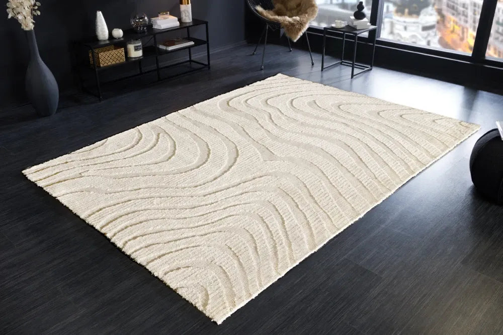 Covor din Poliester Crem L240cm Wave