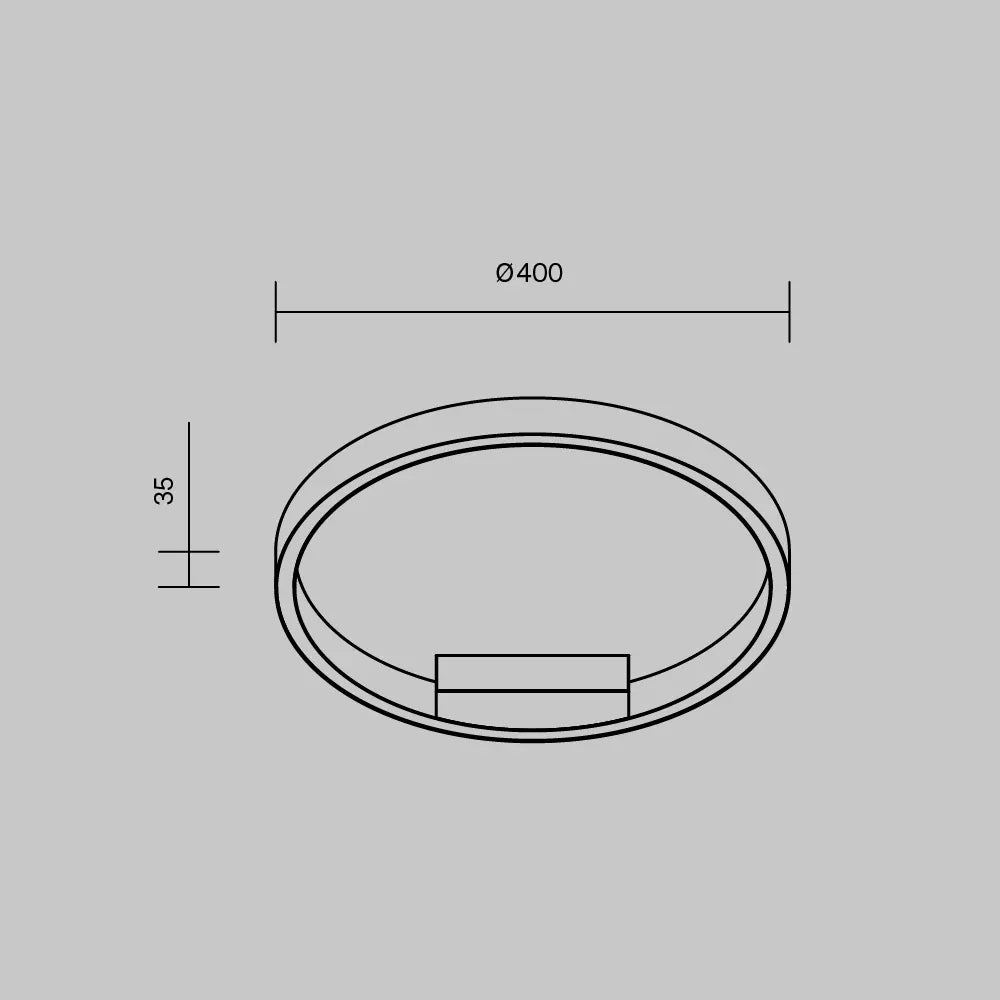Plafoniera din Aluminiu Negru si Silicon Alb H3.5xD40cm Rim