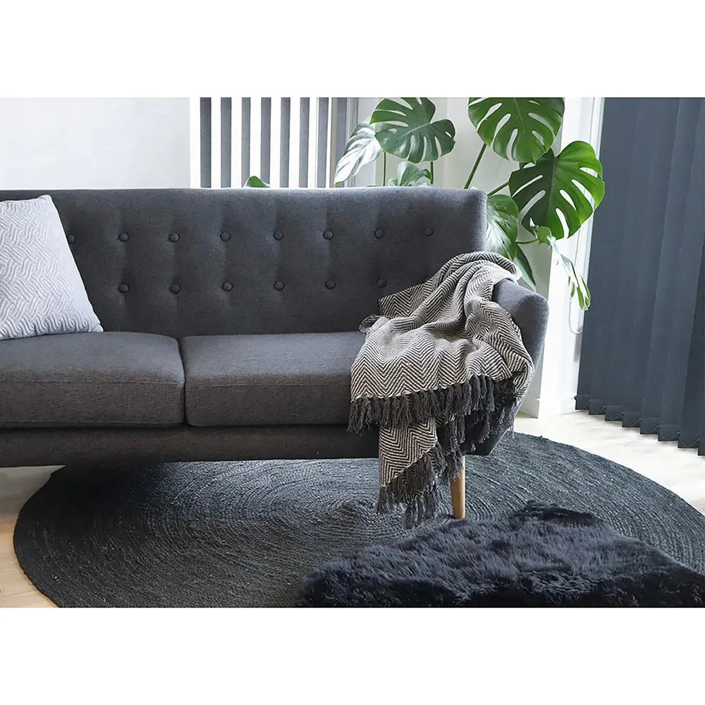Blanita decorativa Negru 85x50cm Lambskin