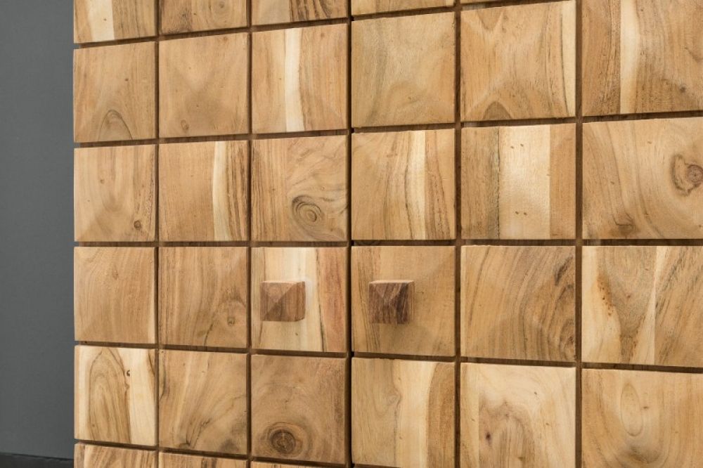 Bar din Lemn masiv de salcam Maro  Mosaico L65/130xH100cm