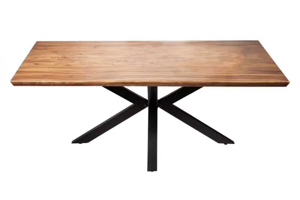 Masa din Lemn de sheesham Maro si Metal Negru L180xH76cm Galaxie ii