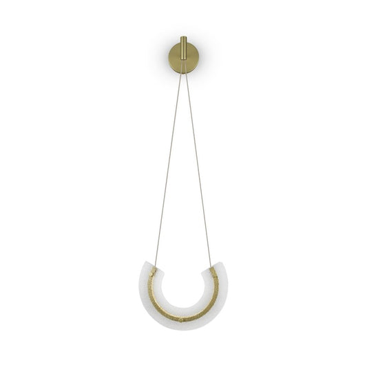 Pendul Aluminiu si Sticla Auriu/Transparent L32xH133cm Maya