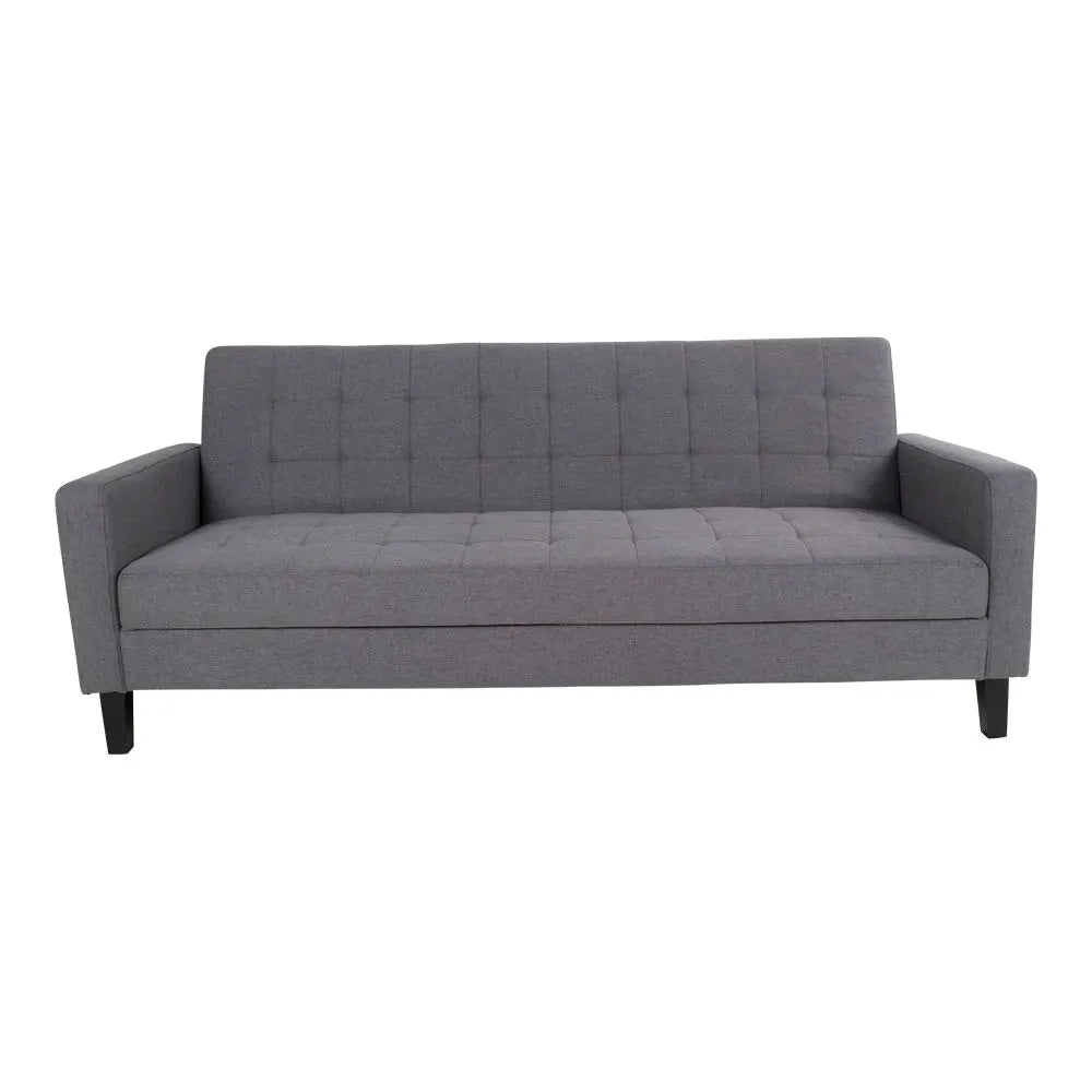 Canapea cu functie pat si spatiu depozitare tapitata cu Stofa Gri L204xH81cm Milton