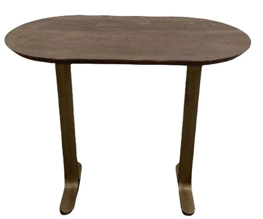Masa de bar din Metal Auriu si Lemn de mango Maro L140xH105cm Revelin Richmond interiors