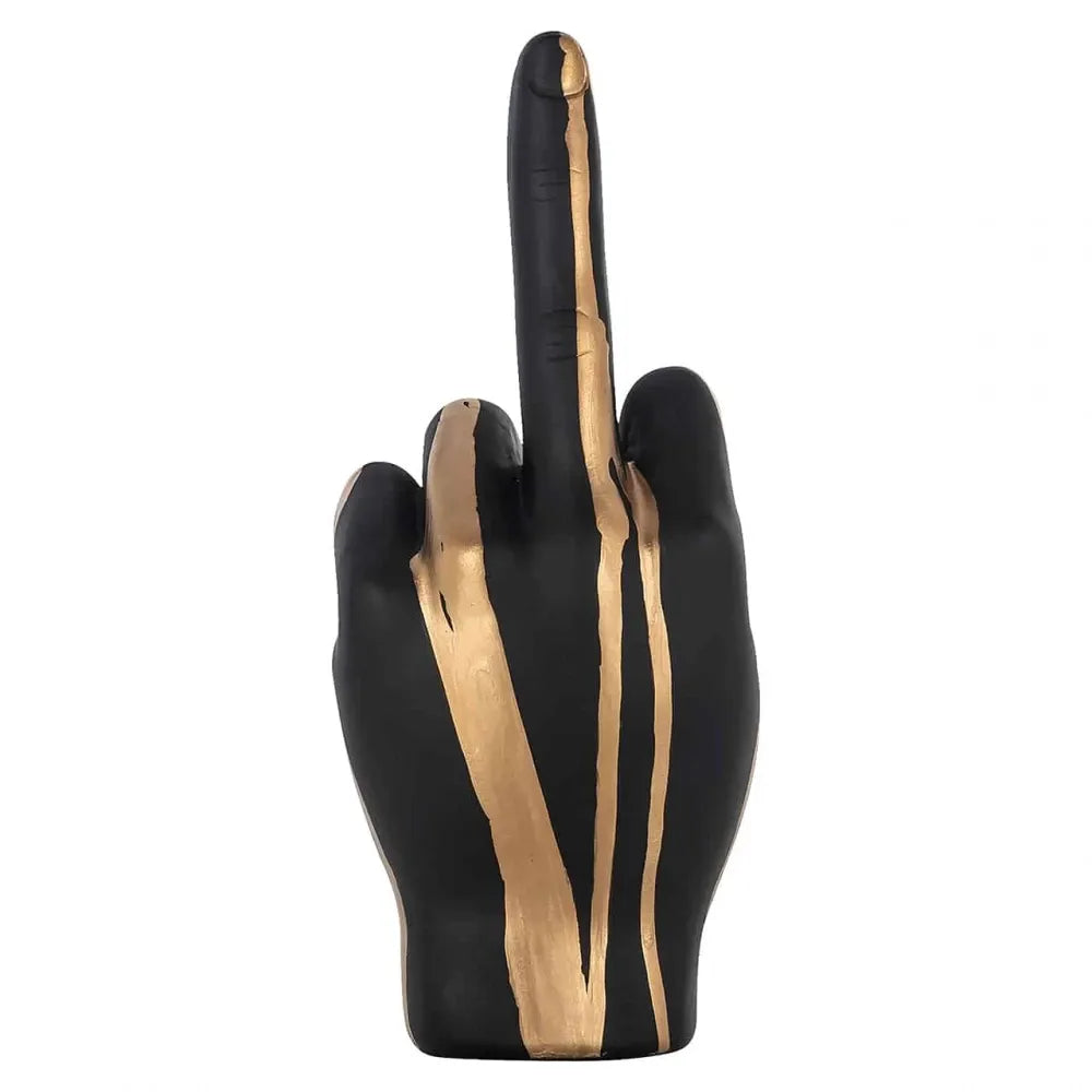 Obiect decorativ mana din Polirasina Negru/Auriu H21.5xL9cm Digitus Richmond interiors