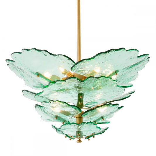 Candelabru din Otel inoxdabil Alama atichizata si Sticla Verde H54xD83cm Florina Eichholtz