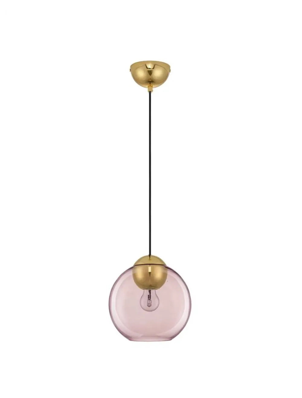 Pendul structura din Metal Auriu si abajur din Sticla Roz H182.5xL24cm IP20 MIDORI