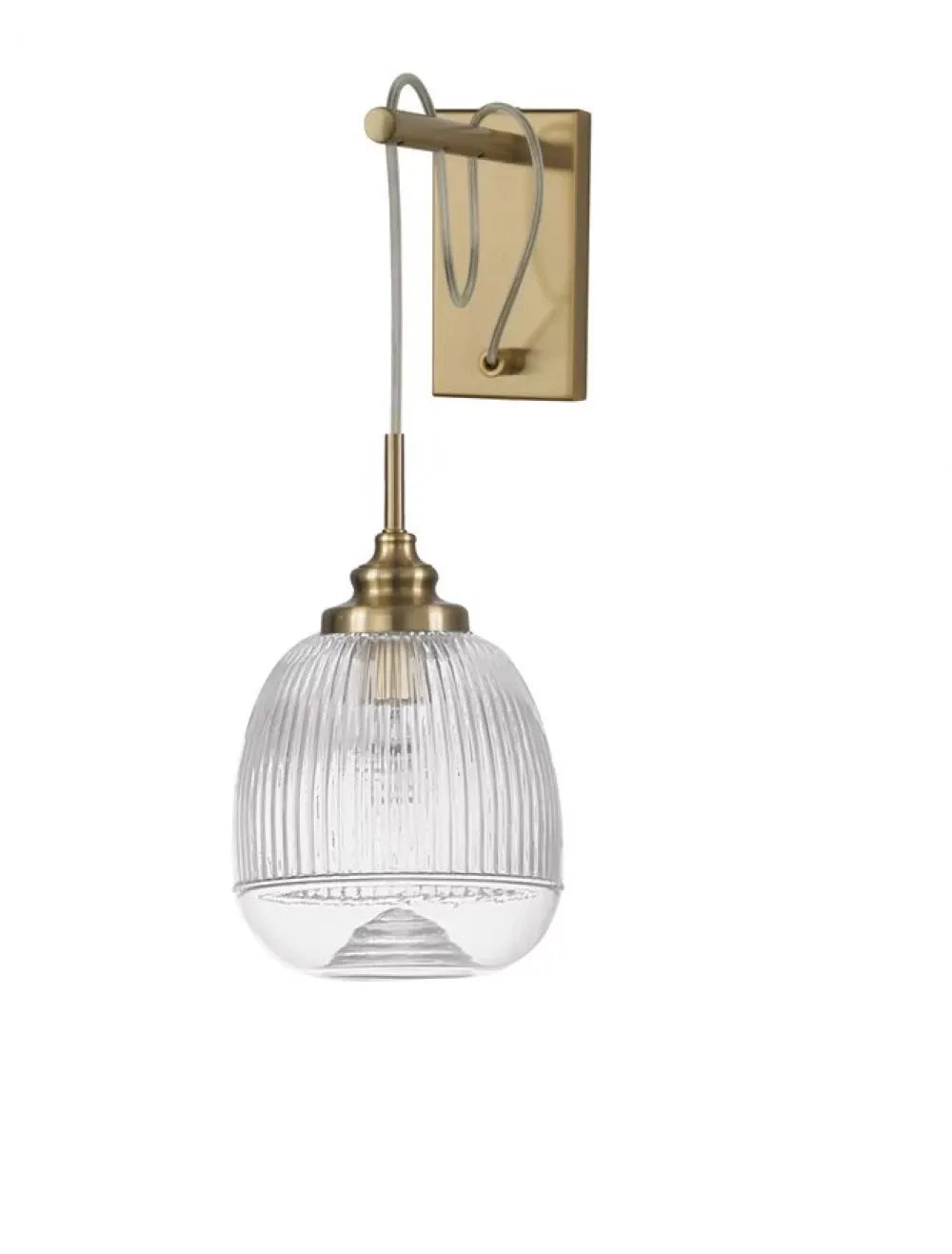 Aplica de perete structura din Metal Auriu si abajur din Sticla Transparent H40xL18cm IP20 MOND