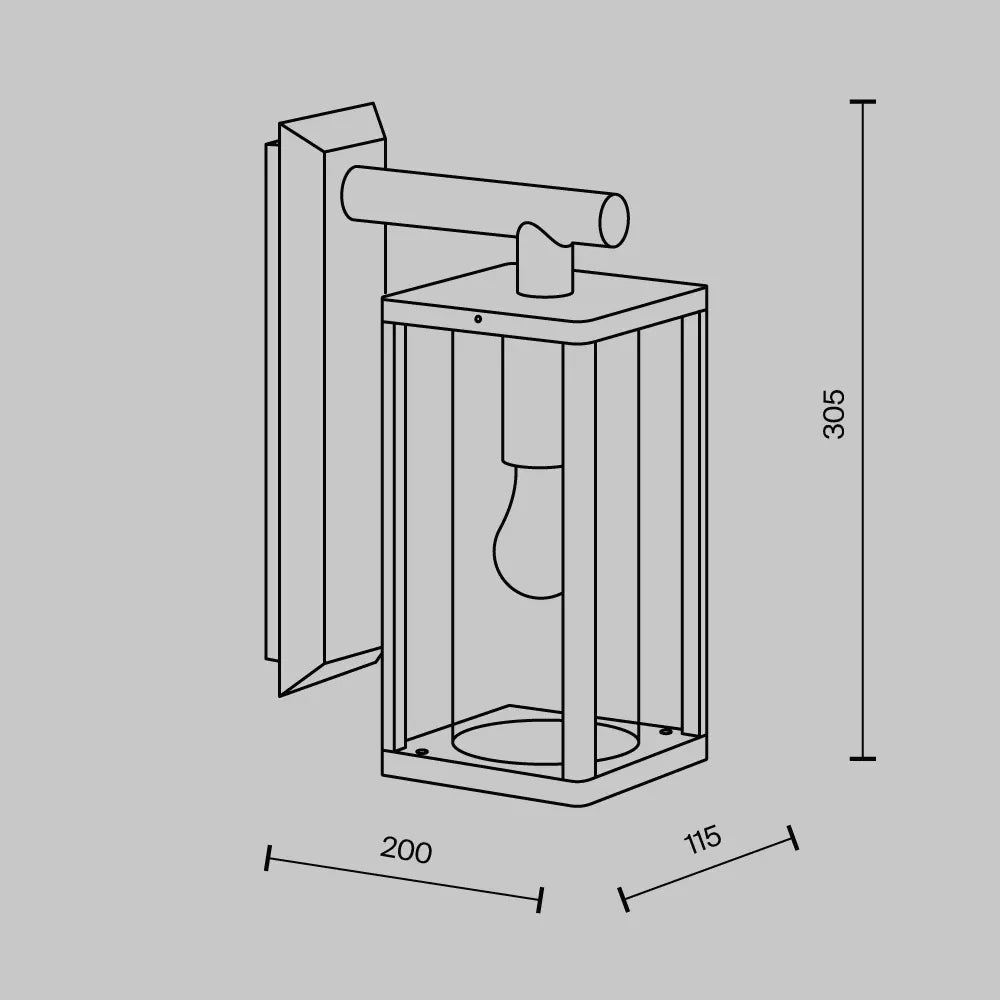Aplica perete din Aluminiu/Plastic Gri grafit H20xL30.5cm Cell