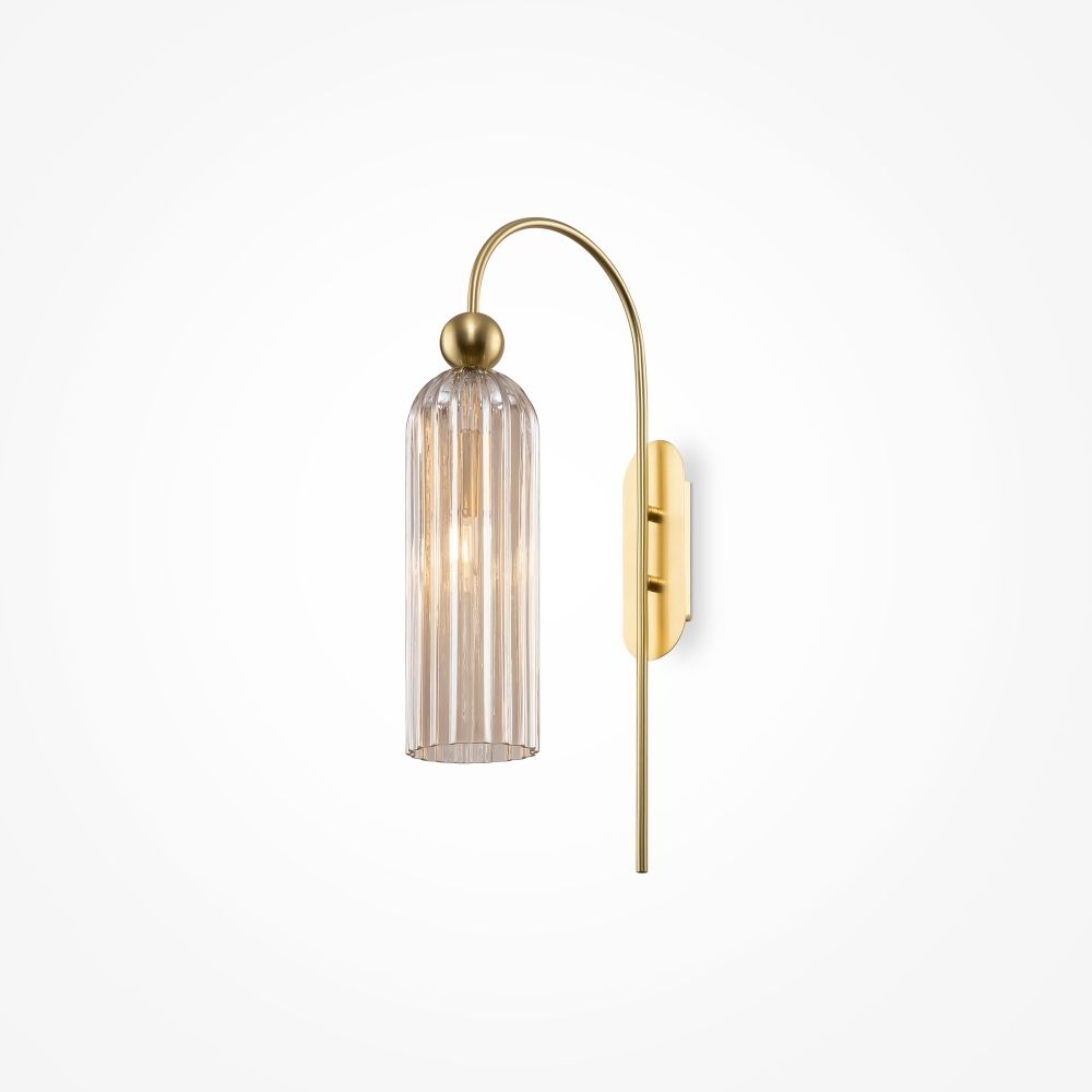 Aplica de perete Metal si Sticla Auriu/Crem D10xH54cm Antic