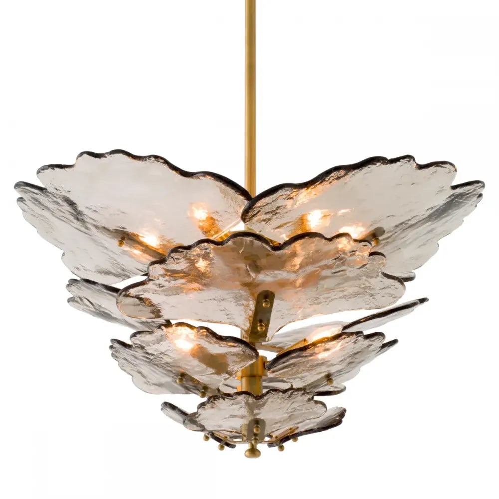 Candelabru din Otel inoxdabil Alama atichizata si Sticla Fumuriu H54xD83cm Florina Eichholtz