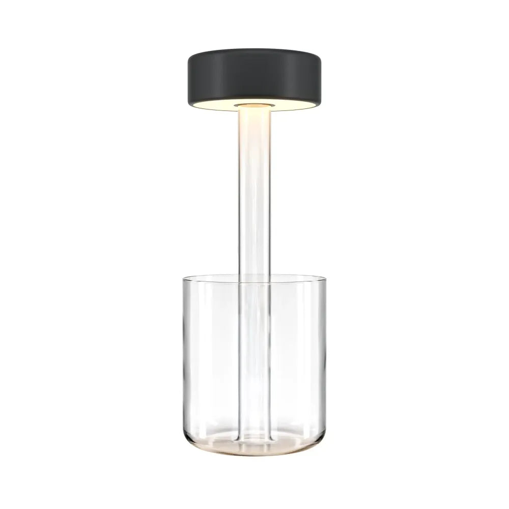 Veioza din Sticla Transparent si Aluminiu Negru H34.8xD12cm AI Collaboration