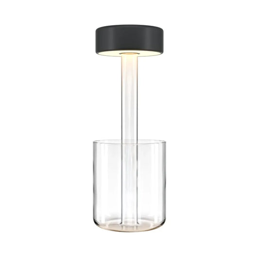 Veioza din Sticla Transparent si Aluminiu Negru H34.8xD12cm AI Collaboration