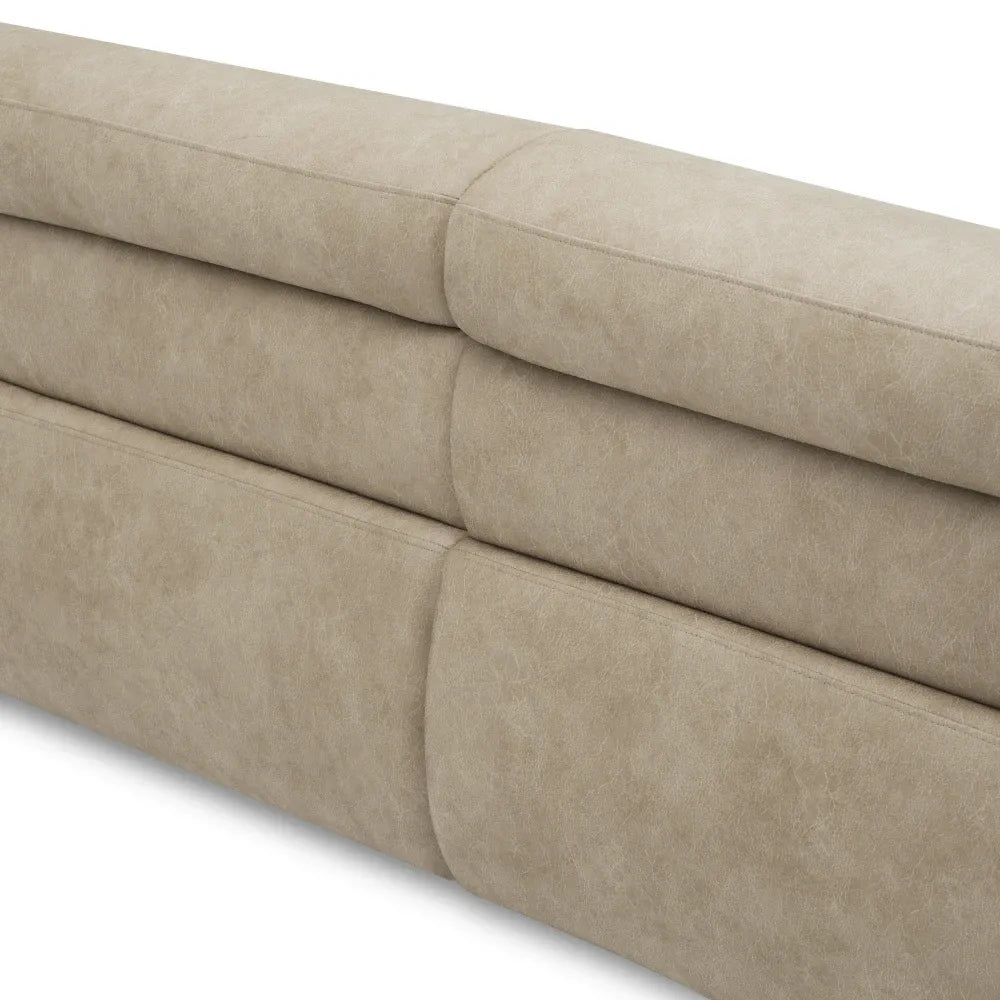 Canapea tapitat cu Piele artificiala Bej L140xAxH66cm Marvella Eichholtz
