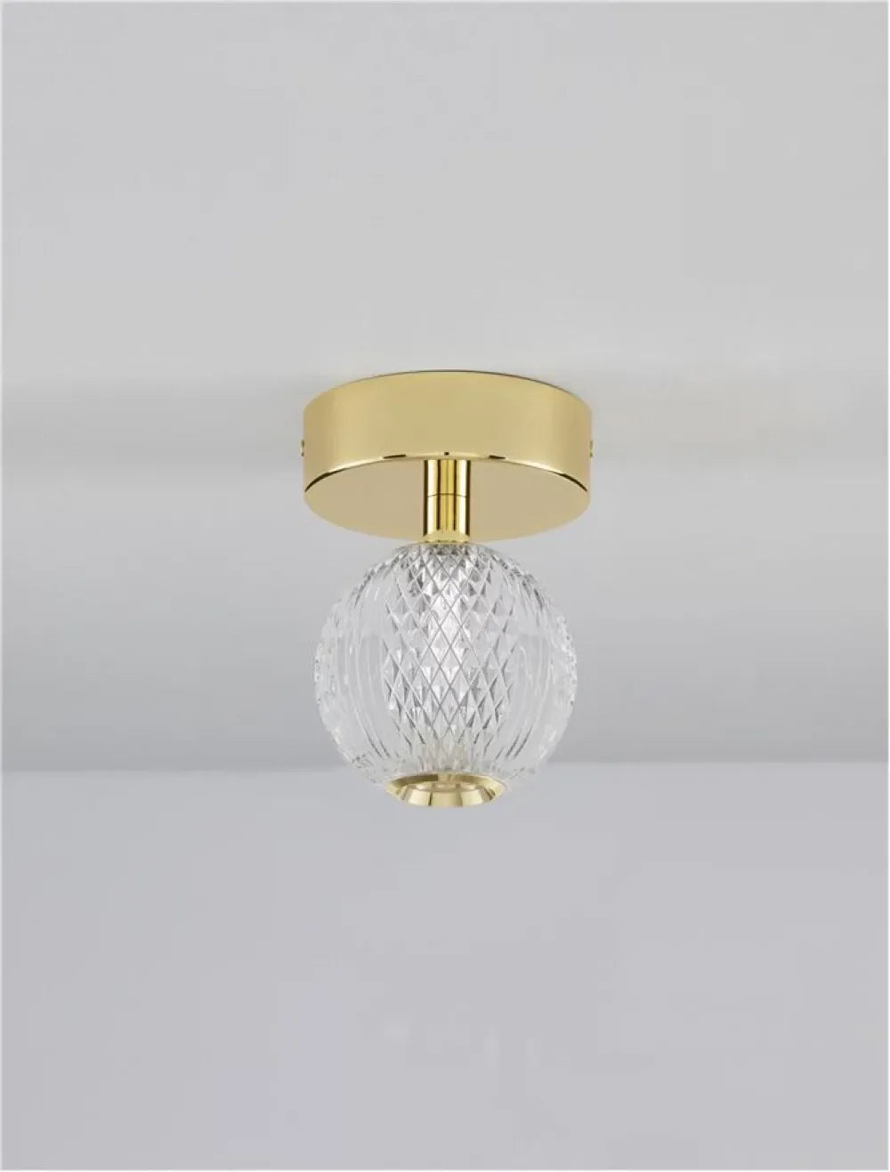 Plafoniera structura din Aluminiu Auriu si abajur din Acrilic Transparent H16xL12cm IP20 6W 246lm 3200k BRILLANTE