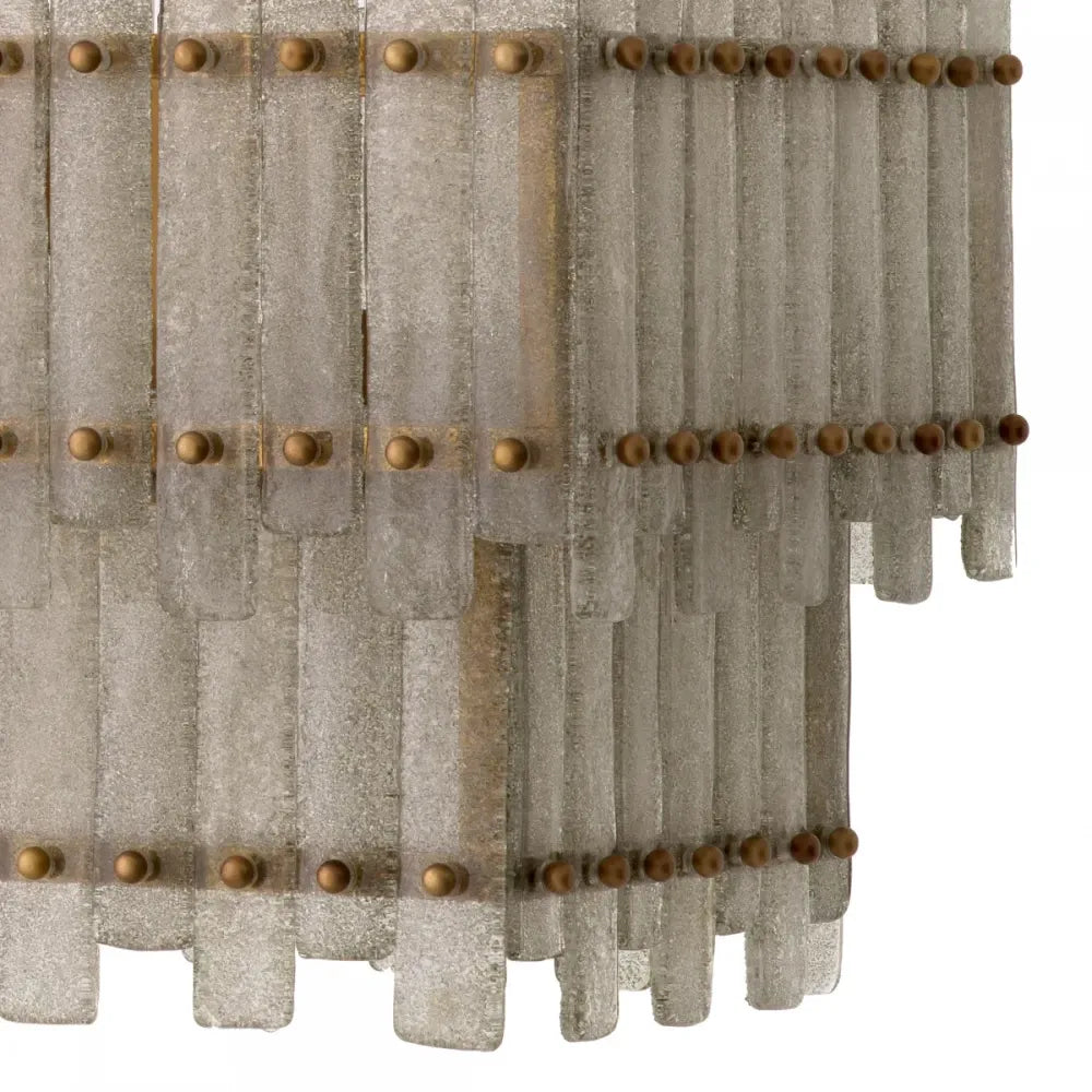 Candelabru din Metal Alama atichizata si Sticla Transparent H40xL142cm Caprera Eichholtz