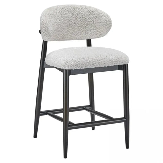 Scaun de insula tapitat cu Stofa be lovely Crem cu picioare din Lemn Negru H96xL52xA52cm Cherry Richmond interiors