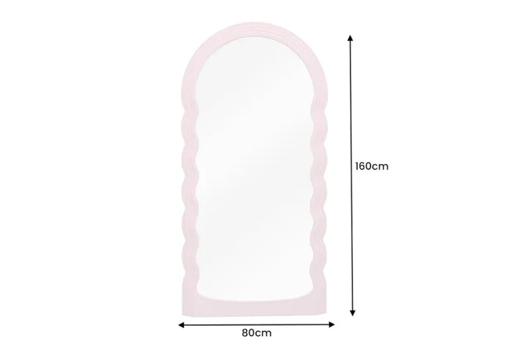 Oglinda cu rama din Poliuretan/MDF Roz H160xL80cm Wave
