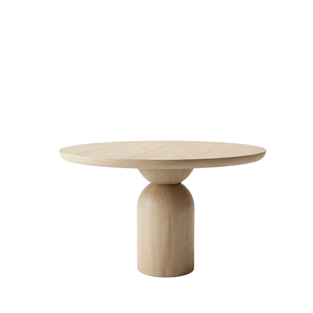 Masa dining Rotunda din Lemn de Stejar in dimensiuni multiple Essenza