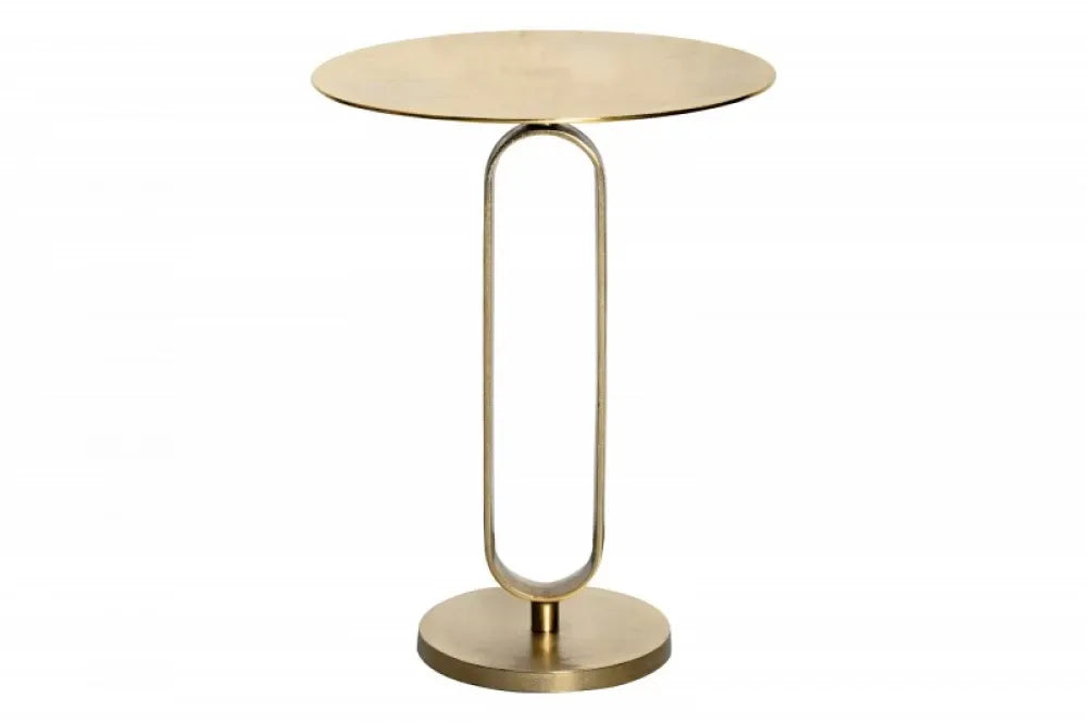 Masuta laterala Rotunda din Metal Auriu D45xH60cm Elegance