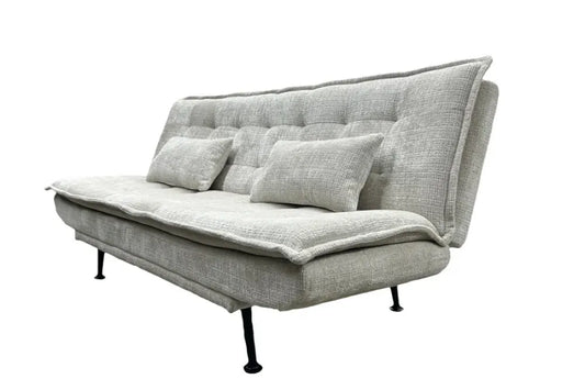 Canapea cu functie pat tapitata cu Chenille Bej L195cm Jazz