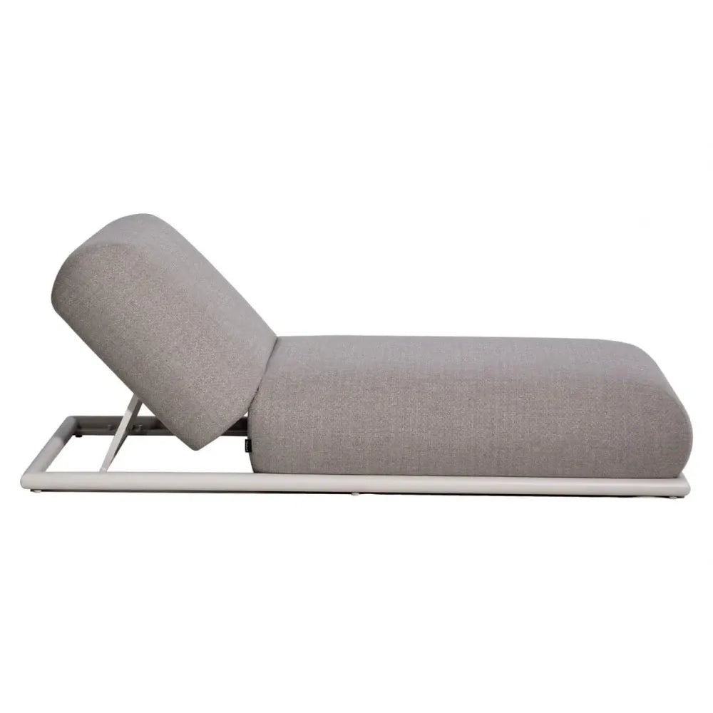 Sezlong de exterior din Stofa Grej si Metal Alb L196xH36cm Sullivan Richmond interiors