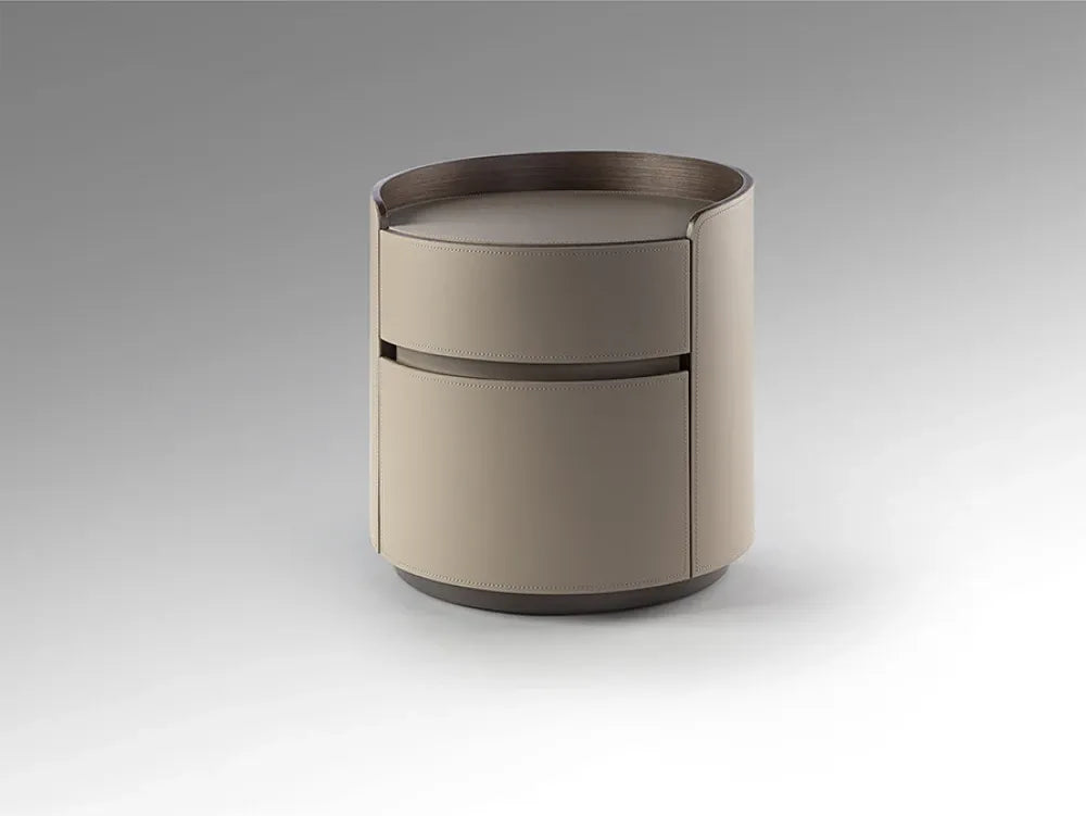 Noptiera din Placaj de nuc Bej si Portelan Bej D45xH48cm Cirze
