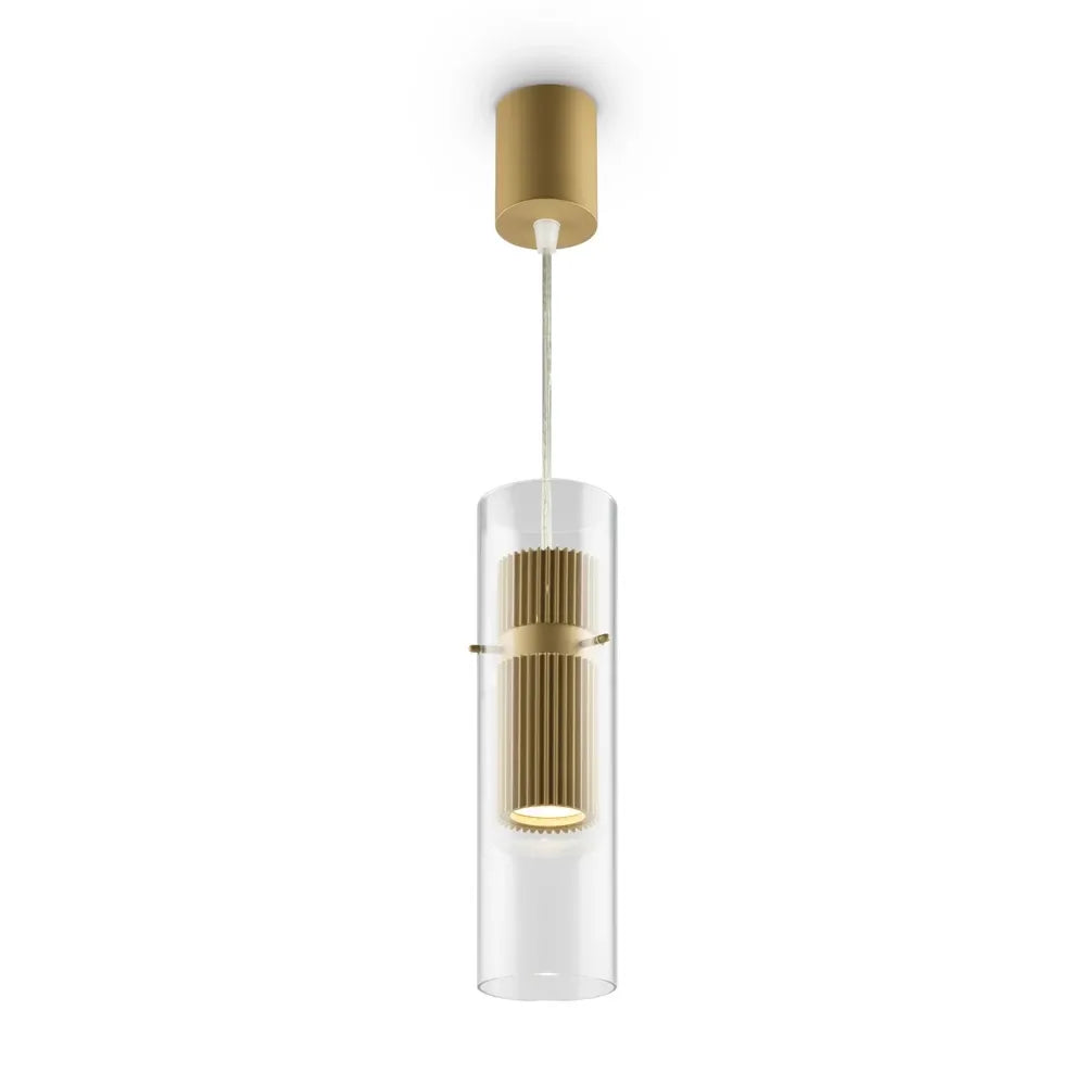 Pendul din Metal si Sticla Auriu/Transparent H170xD8cm 50W Dynamics