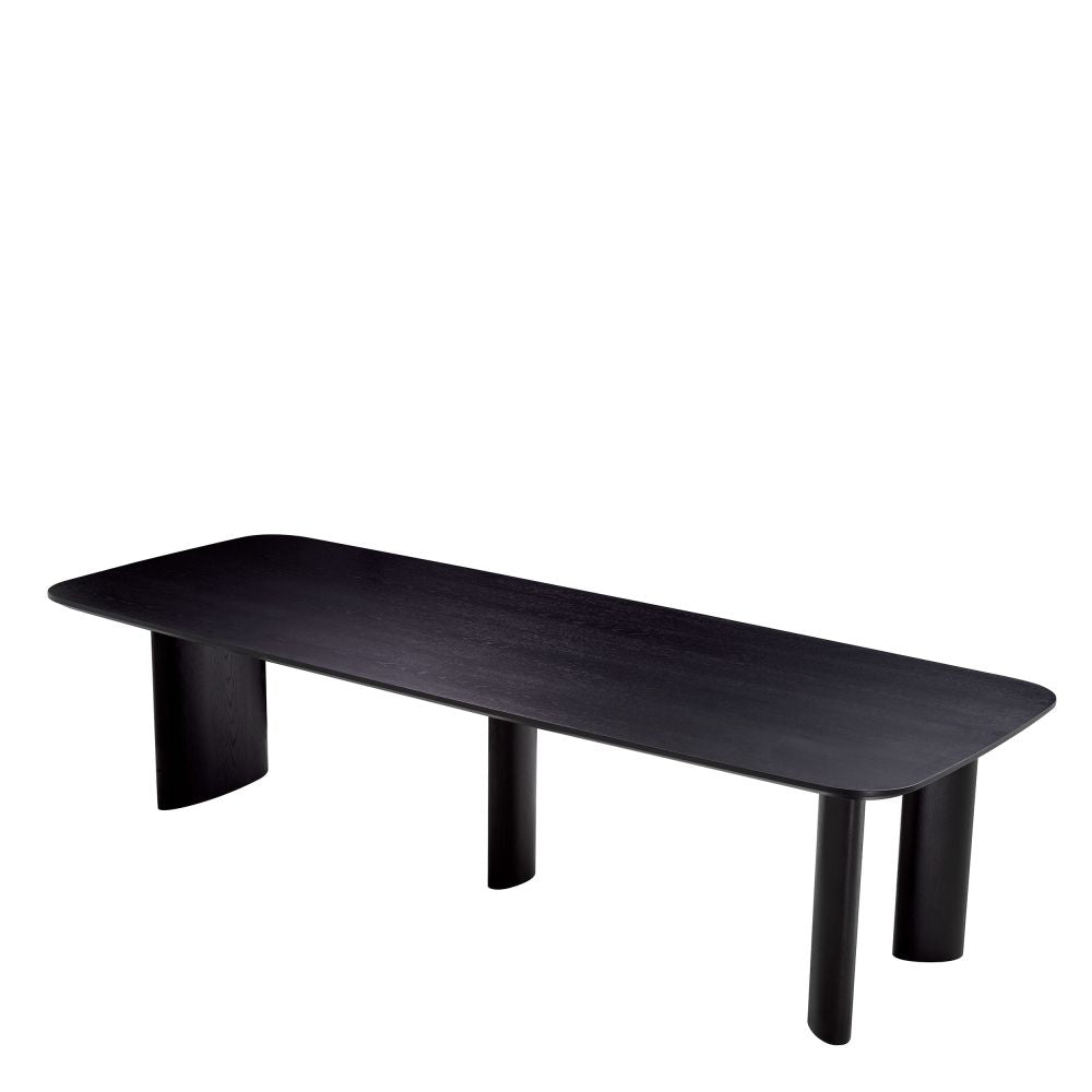 Masa Dreptunghiulara Harmonie L Eichholtz din Furnir de stejar Negru de 8-12 persoane L300xH76cm