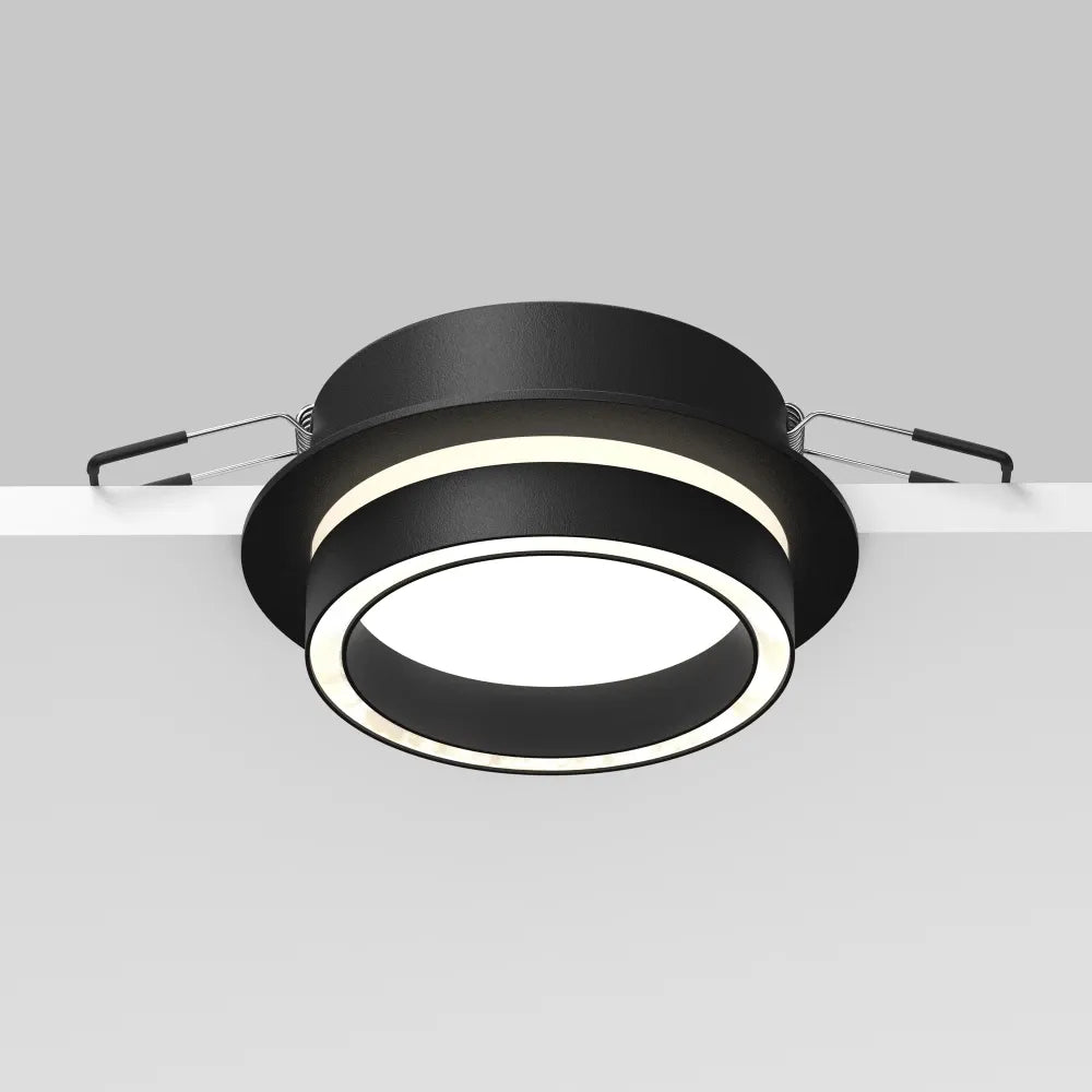 Spot incastrat din Aluminiu/Acrilic Negru H4.15xD10.5cm 12W Orlo