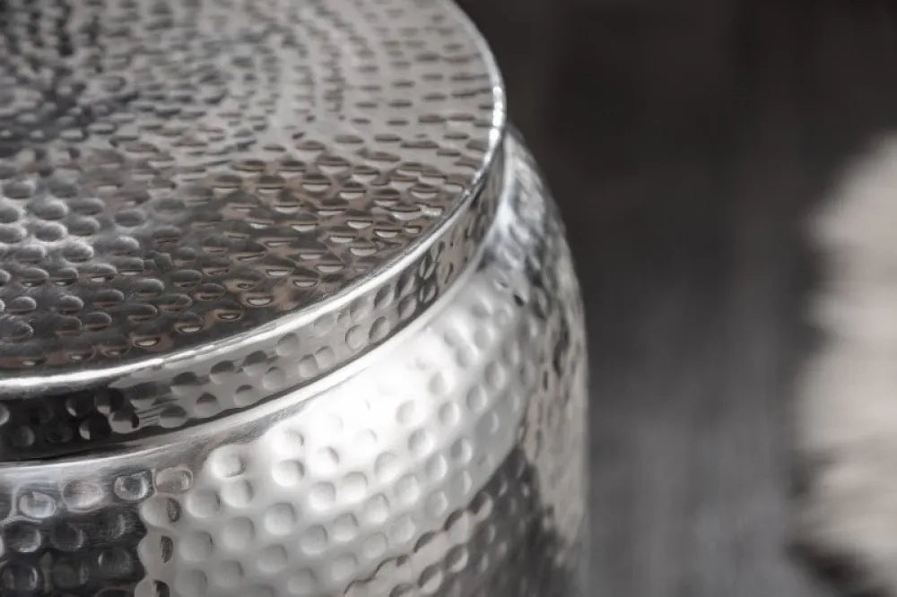 Masuta laterala Rotunda din Aluminiu Argintiu D35xH48cm Orient Storage
