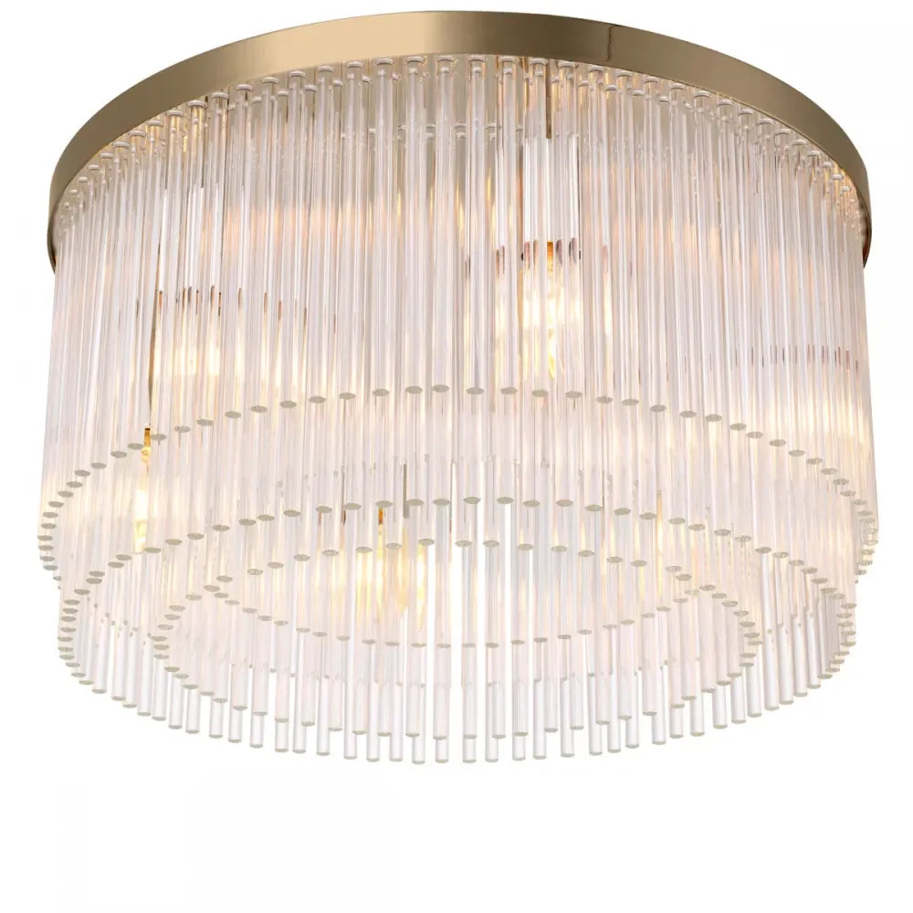 Plafoniera din Metal Alama si Sticla Transparent H25xD45cm Hector Eichholtz