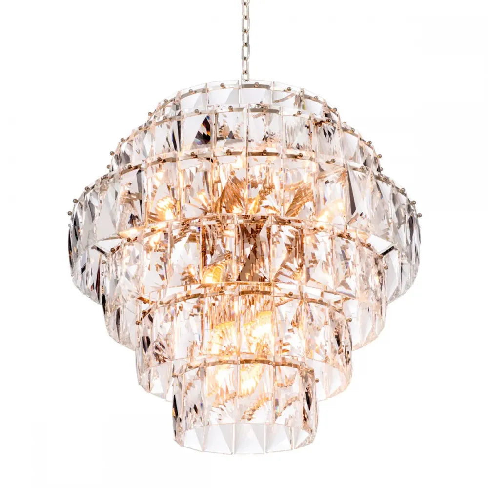 Candelabru din Metal Argintiu si Cristal Transparent H80xD80cm Amazone L Eichholtz