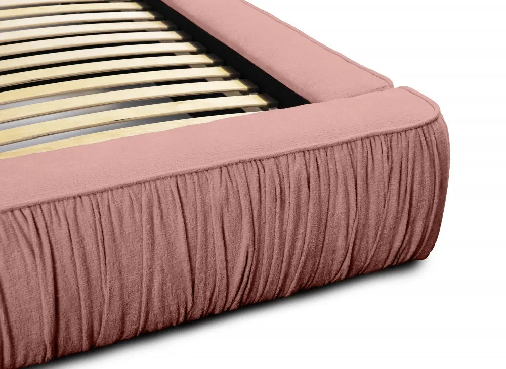 Pat 180x200cm tapitat cu Chenille Roz Naomi