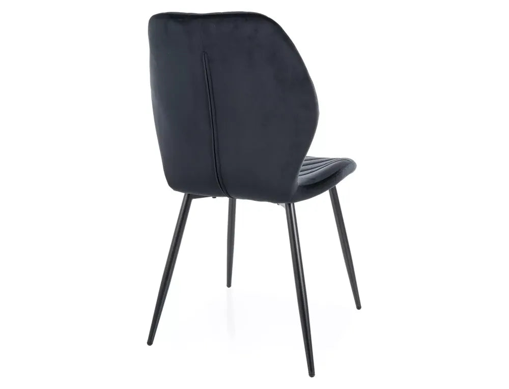 Set 2 scaune din Catifea Negru si Metal Negru Hx86Lx48xA56cm Mike