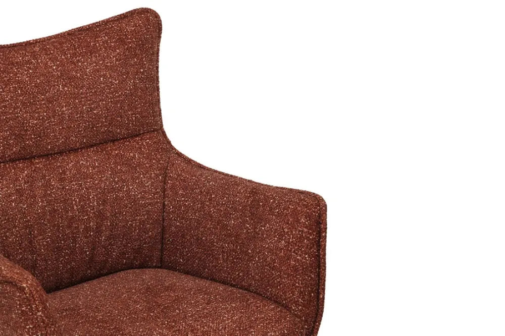 Set 2 scaune rotative tapitat cu Stofa Maro ruginiu si picioare din Lemn de stejar Maro H94xL58xA64cm VOGUE