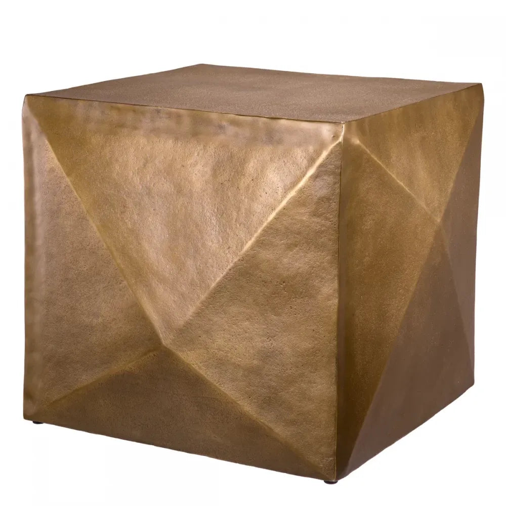 Masuta laterala Patrata din Aluminiu Alama antichizata L50.5xl50.5cm Maratea Eichholtz