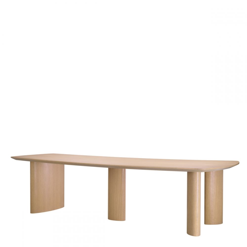 Masa Dreptunghiulara Bergman L Eichholtz din Furnir de stejar Bej de 8-12 persoane L300xH76.5cm