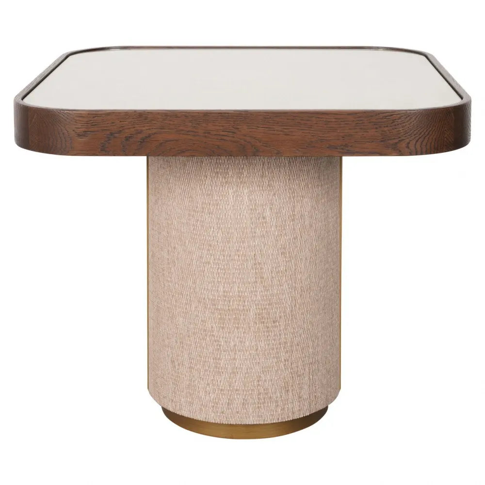 Masuta laterala din Metal/In Auriu/Bej si Lemn/In/Sticla Maro/Bej L55xH48cm Willox Richmond interiors