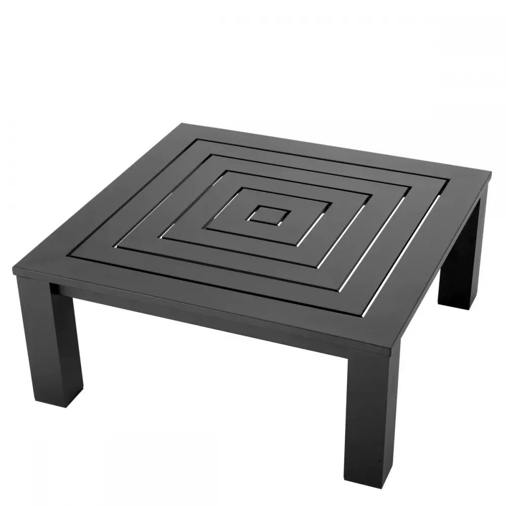 Masuta de cafea pentru exterior din Metal Negru H43xL101.5cm Vistamar Eichholtz