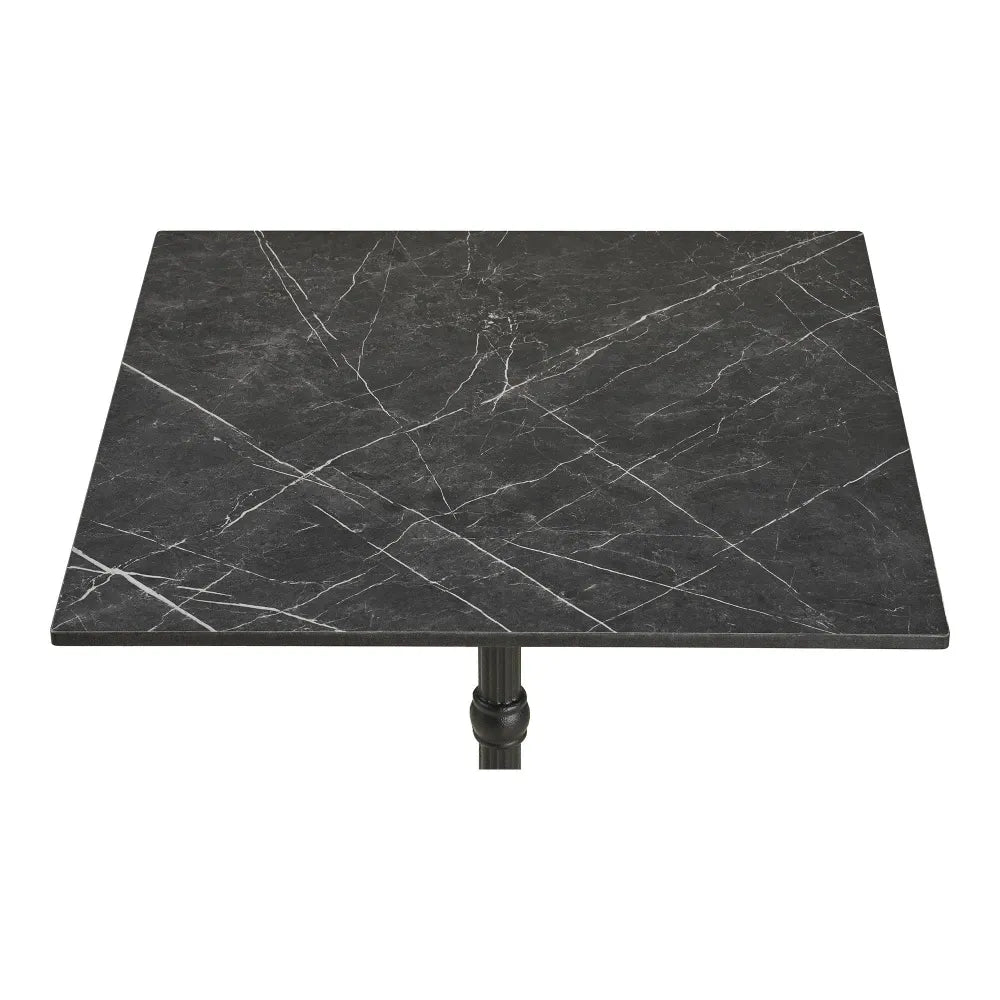 Masa de exterior din Fonta Negru si Aluminiu Gri L60xH73cm Bistro